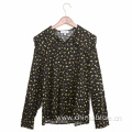 Ladies high quality woven printed blouse